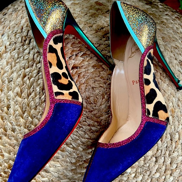 Serianina Pointed-Toe 100mm Red Sole Pump, Multi - Picture 4 of 9